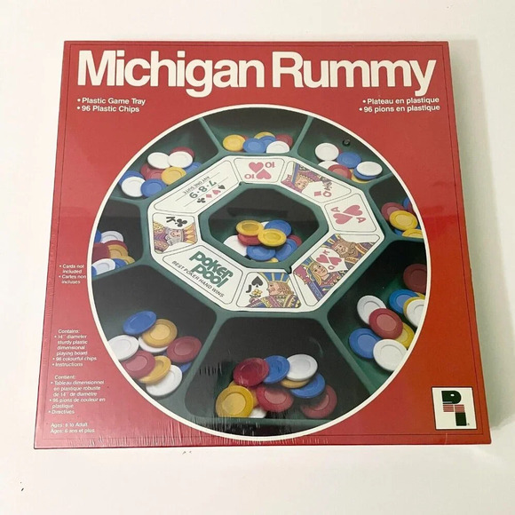 Michigan Rummy Board Game Classic Gin Rummy Game Tray Playtoy Damaged Box - Picture 1 of 16
